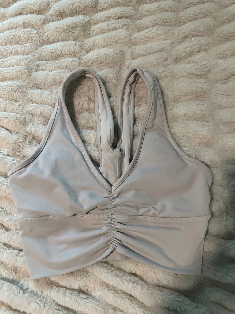 ALO Yoga Wild Thing Light Beige Racerback Sports Bra XS - Picture 2 of 7